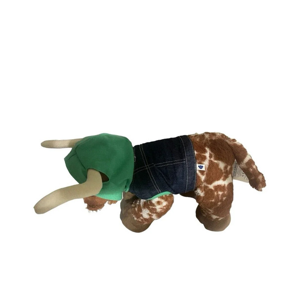 Build A Bear Longhorn Cow Brown & White Spotted Bull Plush With Outfit - Picture 6 of 13